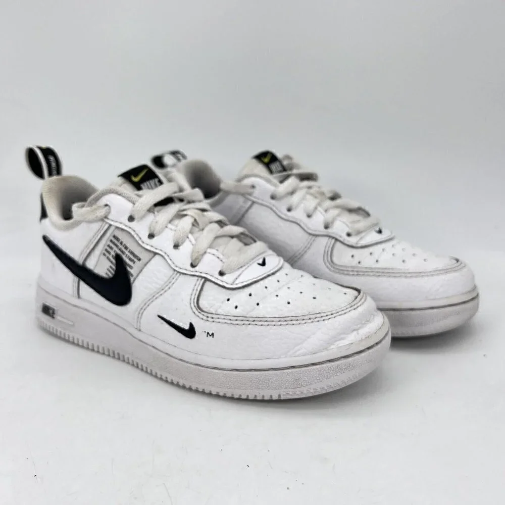 Nike Air Force 1 LV8 Utility PS Overbranding Black White AV4272-100 Size 1Y
